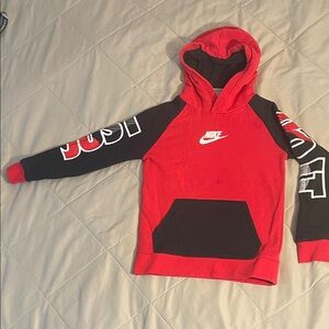 Nike Kids Red and Black Graphic Hoodie